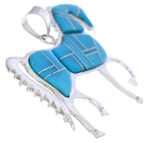 Southwest Turquoise Inlay Horse Pendant Jewelry EX29812